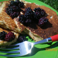 Banana-Flax Pancakes With Blueberry Sauce