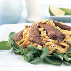 Soy-Ginger Beef and Noodle Salad with Peanut Dressing