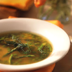Chicken Soup with Asparagus, Peas, and Dill