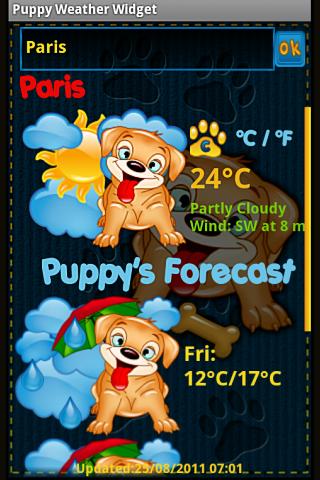 Puppy Weather Widget