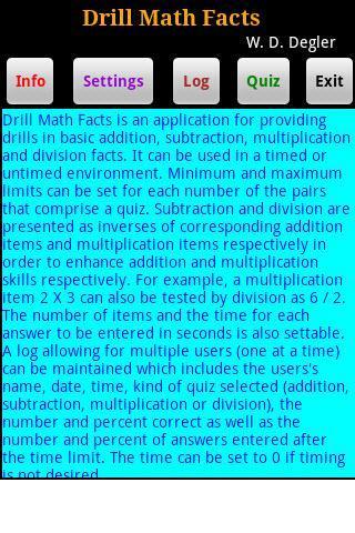 Drill Math Facts