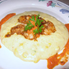 Smoked Paprika Shrimp/Poblano Polenta/Red Pepper-Agave Sauce