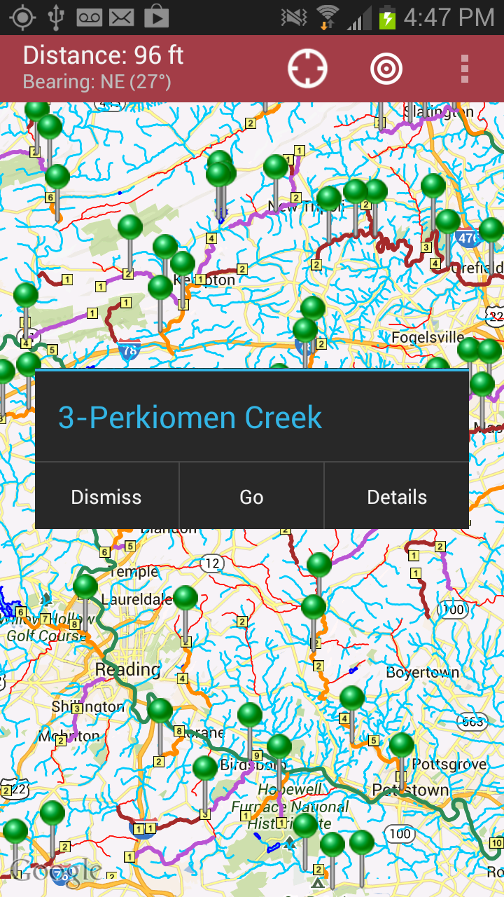 Android application GPS Fishing Guide to PA screenshort