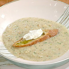 Roasted Garlic Soup with Goat Cheese Croutons