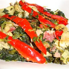 Colorful Spinach and Prosciutto Side