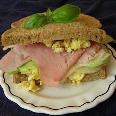Open-Faced Sandwich Ham and Boiled Egg With Chives