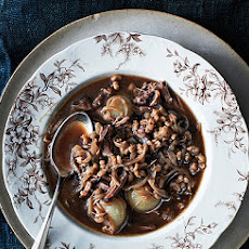 Oxtail Soup with Onions and Barley