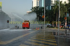 water cannon in action!