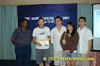 Capt giving away prize for 9th place: Info (Ong Jen Jen, Andy Yap Woei Wen, Irma Malyana, Lee Choon Ping) Capt giving away prize for 9th place: Info (Ong Jen Jen, Andy Yap Woei Wen, Irma Malyana, Lee Choon Ping)