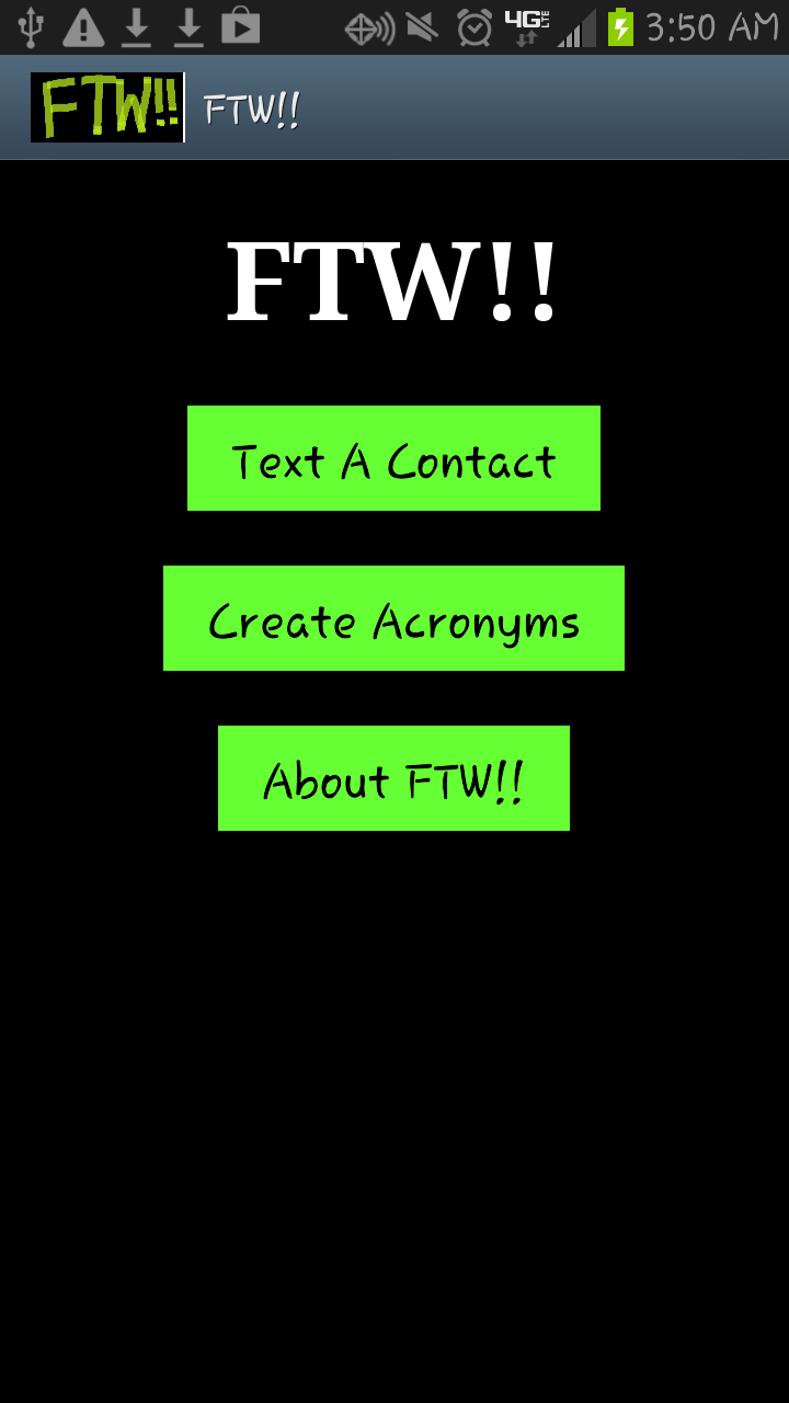 Android application FTW!! (For the Win!!) screenshort