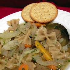Turkey Meatballs and Pasta in Broth