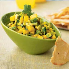 Avocado-Mango Salsa with Roasted Corn Chips
