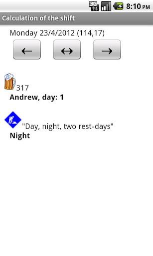 Calculation of shifts