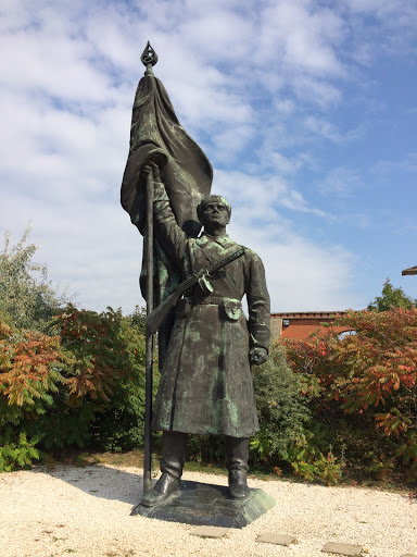 Soldier Statue With Flag
