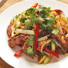 Steak Salad with Cucumber, Peppers, and Spicy Fish Sauce Vinaigrette