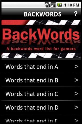 BackWords for Gamers
