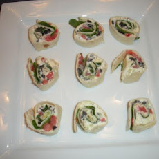 Greek Salad Pinwheel Party Appetizer
