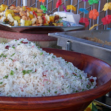 Coconut Rice Erupting With Spices, Nuts & Peas
