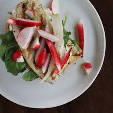 Grilled Chicken Sandwich with Radish Pickles + Greens