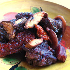 Light and Bright Beef Stew with Shiitake Crisps