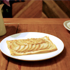 Quick Pear Tart with Almond Butter Crust and Caramel Sauce