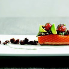 Richard Blais's Barely Smoked Salmon with Pumpernickel-Avocado-Egg Salsa and 'Everything Bagel' Vinaigrette