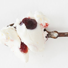 Goat Cheese Ice Cream with Roasted Red Cherries