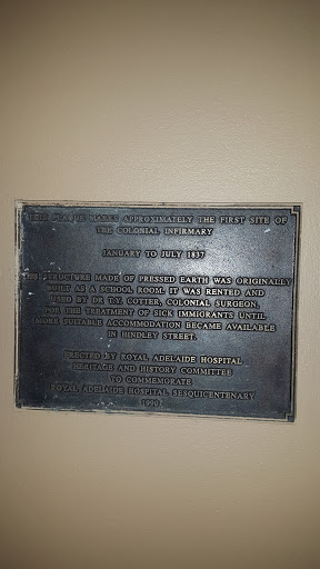 Colonial Infirmary Site Plaque