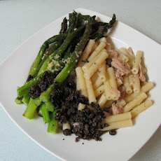 Pasta with tuna and roasted asparagus