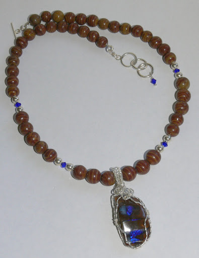 "Boulder Blue" Opal & Gemstone Necklace & Earrings