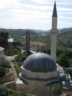 Pocitelj has a great view of the road and the river below