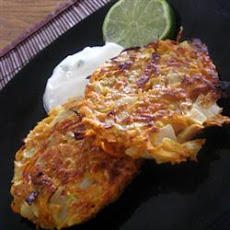 Sweet Potato Pancakes with Lime Cilantro Yogurt Sauce