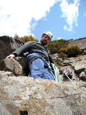 Belay ledge, Pitch 2, Shark Attack Belay ledge, Pitch 2, Shark Attack