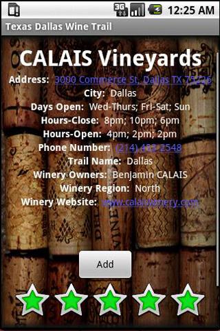 Dallas Winery Guide-Android2X