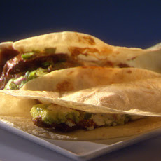 Chipotle Rubbed Steak Tacos Mole with Chipotle Cream and Guacamole