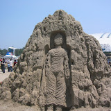 A Buddha of Bamyan, after it was de-faced but before being blown up by the Taliban