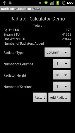 Radiator Calculator Demo