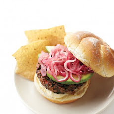 Black-Bean Burgers with Pickled Onions