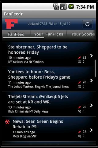 FanFeedr: Personal sports news