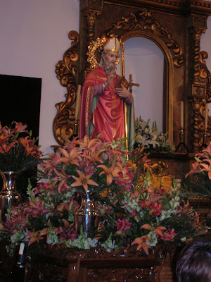 La imagen de San Gregorio en el interior de su ermita este pasado mes de mayo en su fiesta. Foto: Pozoblanco News, Emilio Guijo