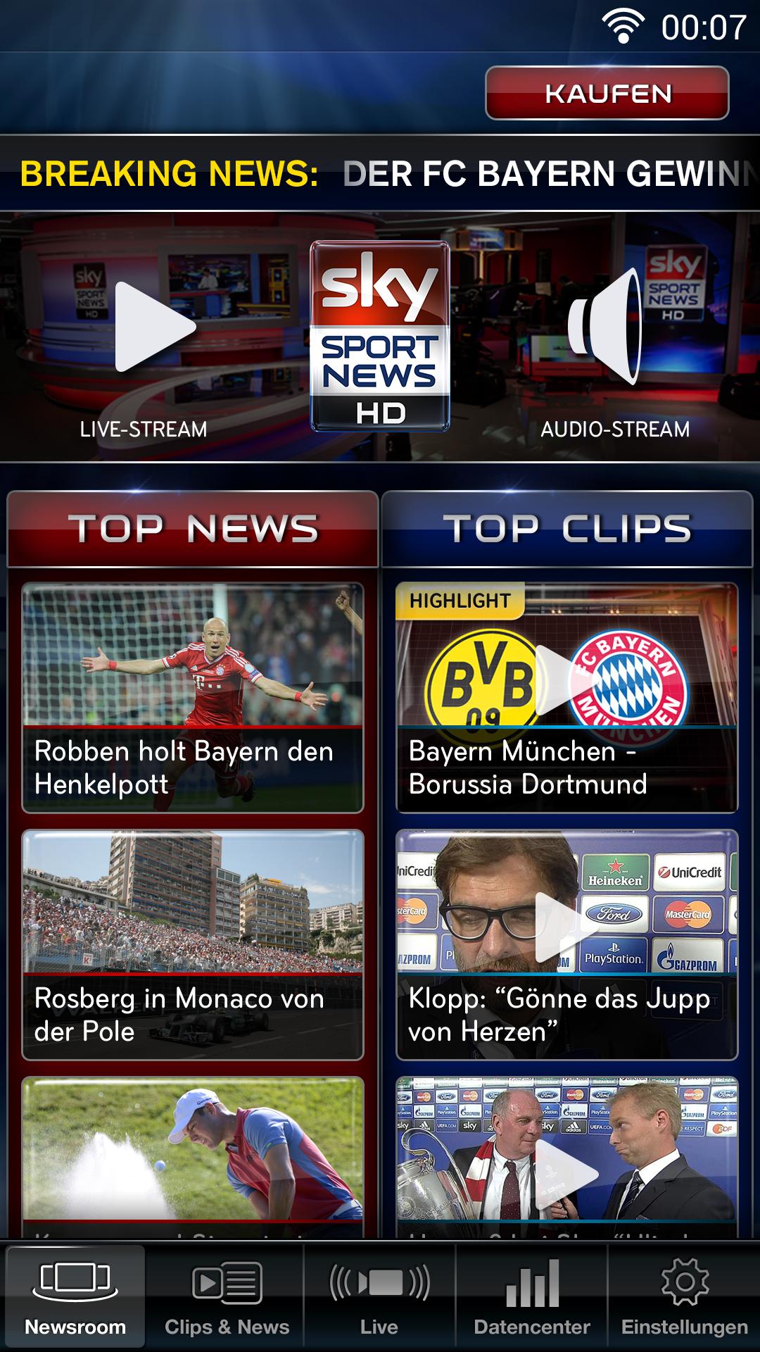 Android application Sky Sport News HD screenshort