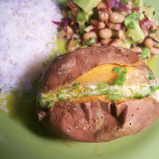 Roasted Japanese Sweet Potatoes With Scallion Butter