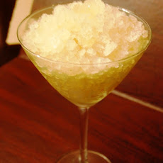 Apple Cider Granita with Basil and Candied Ginger