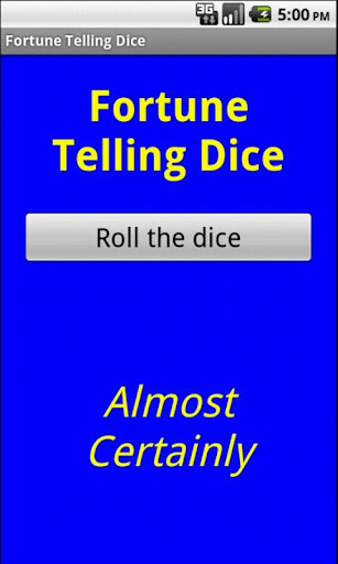 Fortune telling dice