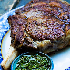 Cowboy Steak with Chimichurri Sauce