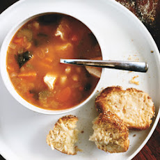 Chicken and White Bean Soup with Herb Swirl