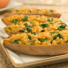 Twice-baked Sweet Potatoes Florentine