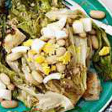 Grilled Escarole Caesar Salad with White Beans