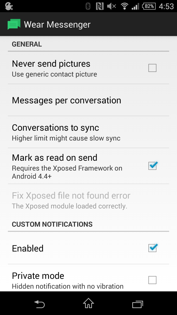 Android application Wear Messenger screenshort