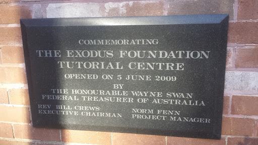 Exodus Foundation Tutorial Centre Plaque